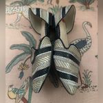 Isaac Mizrahi  Woven Striped Round Almond Toe Neutral Classic Ballerina Flats 6M Photo 2