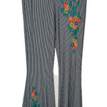 Judith March Judith‎ March Women's Pants Flare Pull On Striped Embroidered Floral Medium NWT Photo 0
