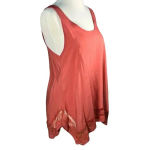 Mudd 100%‎ Rayon Casual Tank with Lace Bottom Small Orange Photo 1