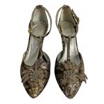 Vintage Y2K Sz 38 Brown Belen Donate Sandals Heels Fairy Fairycore Embroidered Gold Photo 5