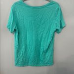Splendid Aqua Teal Slub V-Neck Tee Shirt Cotton Blend Photo 3