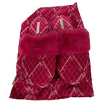 Victoria's Secret Victoria’s‎ Secret Pink Diamond Outline Print Fuzzy Trim Slippers Size L Photo 0