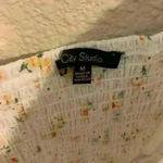 White with yellow floral mini dress, sweetheart, boho, festival, cottagecore Size M Photo 2