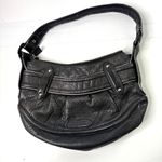 Cole Haan Small Black Pebbled Leather Hobo Handbag Bag Purse Y2K SEE Boho Photo 0