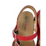 *Haflinger Comfort Sandals Womens Size 40 Red Leather Strappy Coastal Grandma Photo 2