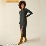 Faherty Legend Sweater Maxi Dress in olive green melange twill Photo 4