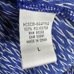 Kenar Womens size Large Ikat Pullover Long Sleeve Blouse Top Blue Popover Photo 5
