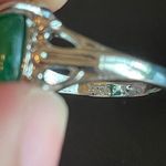 S925 silver green jade ring size 7.5 Photo 5