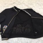 Mod X embellished embroidered boho style bomber full zip jacket black size XL Photo 9