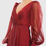 Mac Duggal 67873 Womens Sheer Blouson Sleeve Surplice Gown Photo 3