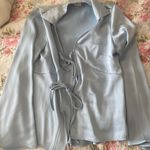 A New Day Target Tie Up Flare Sleeve Blue Top Photo 0