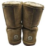 BEARPAW Emma Short 8" Hickory Brown Suede Sheepskin Pull On Boots Womens Size 10 Photo 7