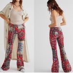 Free People  Penny Paisley Patchwork Pull On Corduroy Pants Rare Sz 24 Photo 2