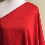Uniqlo  Red Satin Oversize One Shoulder Asymmetrical Dress Photo 4