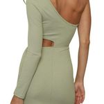 Blue Blush One Shoulder Cutout Mini Dress Olive Green Size Large NWT Photo 2