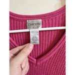 Chico's Chico’s Silk Blend Red V-neck Pullover Sweater Women’s Size 2/L Winter Sweater Photo 2