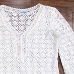 J. McLaughlin • Pointelle Tunic Top white lasercut lace crochet beach coverup Photo 1