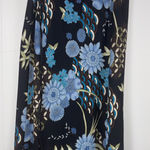 Pantology Vintage Y2K Floral Maxi Skirt Leather Belt Stretch Waist Fairy Large Black Photo 0