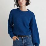 Madewell Simone Blue Balloon Sleeve Crewneck Pullover Sweater Size XXS Photo 0