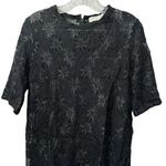 Sandro Lace Floral Sheer Black Top Size 3 / US Size 8 Photo 0