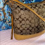 Coach Vintage  Signature Canvas Monogram with Tan Leather Crossbody/Shoulder Bag Photo 1