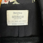 Bershka  Outerwear black floral open front blazer 3/4 size large B2 Photo 1
