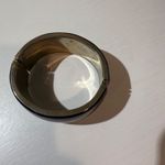 Chunky Black Bangle Bracelet Gold Tone Hinged Statement Cuff Photo 2