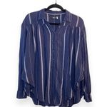 BDG  Urban Outfitters Women's Melanie Tie Front Striped Button Up in Navy Size XS Photo 1