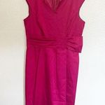 London Times  Fuschia Sleeveless Midi Satin Fitted Dress Photo 0
