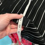 Ming Wang Embroidered striped 3/4 sleeve rayon blend Knit blouse Black White XS Photo 2