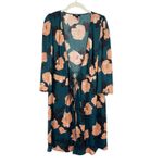 Paige Fontaine Wrap Midi Dress In Floral Print XS Teal Muted Clay Event Classy Photo 10