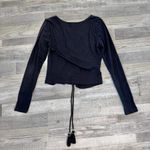 Shyanne  black eyelet lace long sleeve crop top size large C50 Photo 7