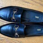 ZARA  Black Leather Slip on Loafers with Gold Horsebit Buckle Trim. Photo 1