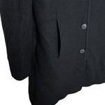Lands' End  Wool Blend Button Front Long Sleeve Lined Peacoat Size 10 Black Coat Photo 4