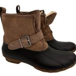 Sperry  Top-Sider Ripwater Faux Fur Rubber Brown Leather Rain Boots Size 9 Photo 0