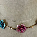 Multicolor Enamel Flower Choker Necklace Photo 0