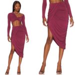 Camila Coelho | NWT Liby Jersey Draped Asymmetrical Midi Skirt in Mauve Size XS Photo 2