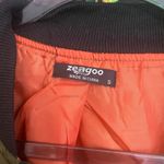 Zeagoo  Full Zip Bomber Jacket Unisex Small Y2K Streetwear Green Orange Rust Photo 1