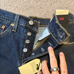 Levi's  Dark Blue 501 Frayed Hem Shorts Photo 4