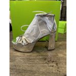 Sam Edelman Jullian Platform Dress Sandal Silver Metallic Chunky Heel Size 8.5 Photo 1