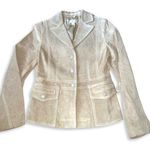 Loft Ann Taylor Women’s Tan/Cream Suede & Leather Dress Formal Jacket Size 6 Photo 0