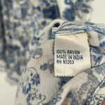 J Gee Boho Floral Dress Gauzy Crochet Long Sleeve Blue White Size S Photo 9