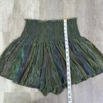 Queen of Sparkles Metallic Green Pleated Swing Shorts Size Large Photo 2