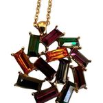 Charter Club Multicolor Baguette Crystal Pendant Necklace, Gold Tone Photo 10