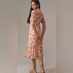 Anthropologie  Puff-Sleeve Ruched Mesh Midi Shirt Dress Photo 1