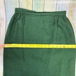 Platinum Dorothy Schoelen Green Black Houndstooth Skirt Vintage Size 8 Midi Wool Photo 1