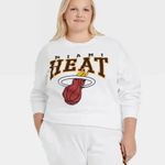 Hybrid Apparel NBA Miami Heat White Cropped Crewneck Sweatshirt Women's Size XXL Photo 0