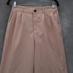 Pink Pleated Wide Leg Boho Preppy Straight Business Casual Trousers Pant L Large Photo 3