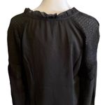 Ellen Tracy  Black Raglan Sleeve Smocked Trim Blouse Size Medium NWT Photo 5