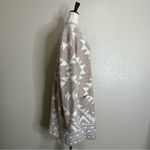 Frye  Beige Cream Geometric Pattern Open Front Long Sweater Cardigan, Size XL Photo 6